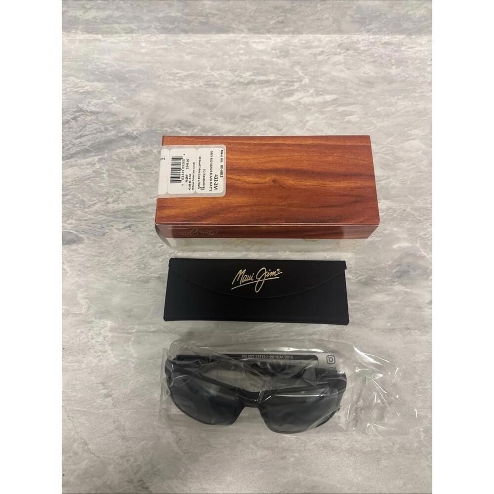 MAUI JIM | NEW | RED SANDS | 432 - 2M | MATTE BLACK | NEUTRAL GREY - Picture 3 of 10